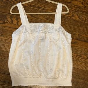 White House Black Market Women’s White Adjustable Straps Tank/Shell size LARGE